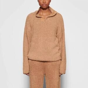 Skims Cozy Sweater Pullover Sweatshirt Camel size XXS/XS